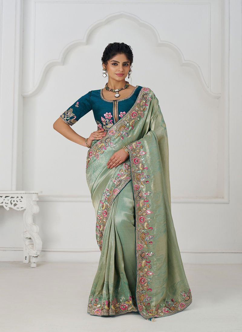 Kf 111 Green Color Pure Dola Viscouse Silk Saree Bulk Orders In India